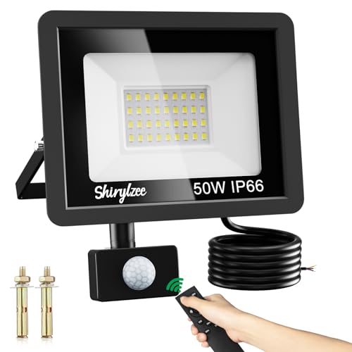 Led Strahler mit Bewegungsmelder Außen,50W 4500LM 6500K Superhell LED Fluter, IP66 Wasserdicht LED Aussenleuchte Aussen mit...