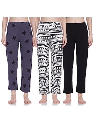 Image of A.T.U.N. (ALL THINGS UBER NICE) Womens Printed Cotton Casual Style Pyjama (Pack of 3)