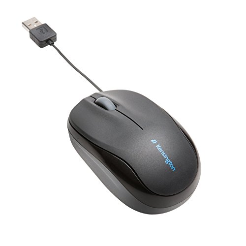 Kensington Souris Mobile Rétractable - Souris Filaire USB, Idéale pour les Voyages, Molette de Défilement, Compatible avec Windows & Mac (K72339EU)
