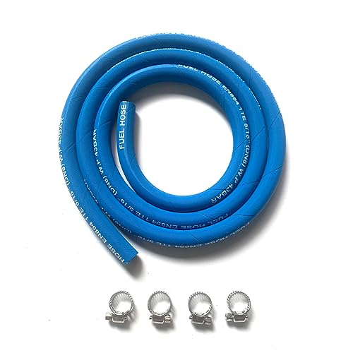 Image of Fuel Line Hose 5 /16 inch inch,5AN High Pressure Hose 2.8Mpa 400PSI 8mm 5FT for Fuel Systems Engines Tube Hose Blue Multiple Size Options (Attached Hose Clamp)