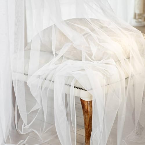 500 x160cm Tulle Blanc Mariage Doux, Tissu Décoratif Mariage en Tulle