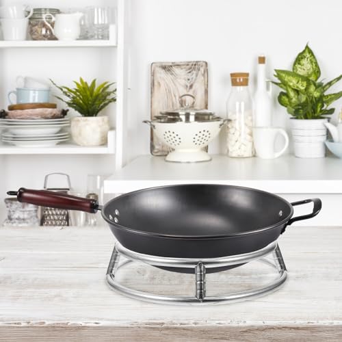 PRETYZOOM Pot Rack Trivets Wok Stove Ring Stove Rack Wok Pan Support Ring Wok Grate Heat-proof Wok Stand Wok Burner Ring Heat-proof Wok Rack Electric Stove Wok Stand Stainless Steel Silver - Image 2