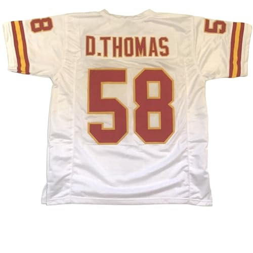 Derrick Thomas White Jersey Stitched Custom Football New No Brand/Logos (US, Alpha, X-Large, Regular, Regular, White)