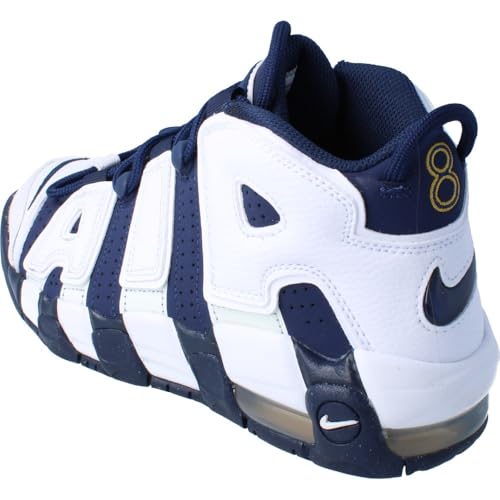 Nike Air More Uptempo Big Kids' Shoes (FV5371-100, White/Metallic Gold/University Red) Size 62