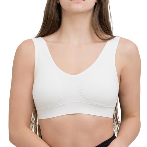 Coobie Seamless Comfort Bra,White,Large
