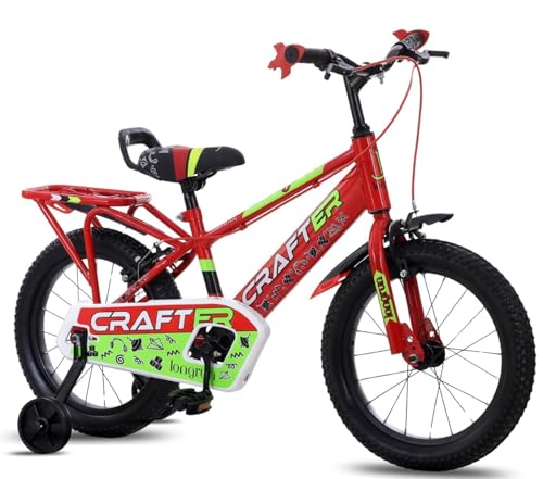 Image of longrun 16 Inch Cycle for Kid | Bicycle for Kids with Training Wheels | Just Plug and Play | Easy 4 Steps Installation, 95% Fitted | Kids Cycle for 4 to 7 Years Boys and Girls (Red)
