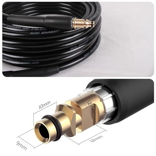 10M Hochdruckschlauch für Kärcher K2 K3 K4 K5 K6 K7, Hochdruckreiniger schlauch mit Click Quick Connect Stecksystem, Hochdruckreiniger Schlauch Zubehör, Hochdruck Verlängerung Ersatzschlauch