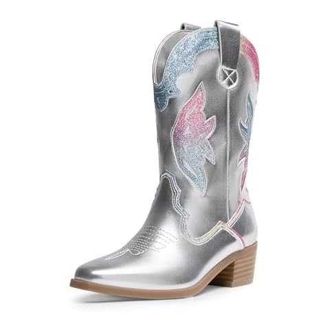 DREAM PAIRS Kids Cowgirl Boots with Butterflies Cover