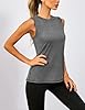 Memouniva Gym Tops for Women Sleeveless Yoga Shirts Workout Tank Tops Running Sports Vest Grey #2