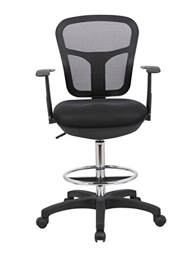 Office Factor Drafting Chair With Foot Ring, Mesh Back Drafting Clerk Stool, Adjustable Height, Removable Arms Swivel Chair For Office Home #TOP1