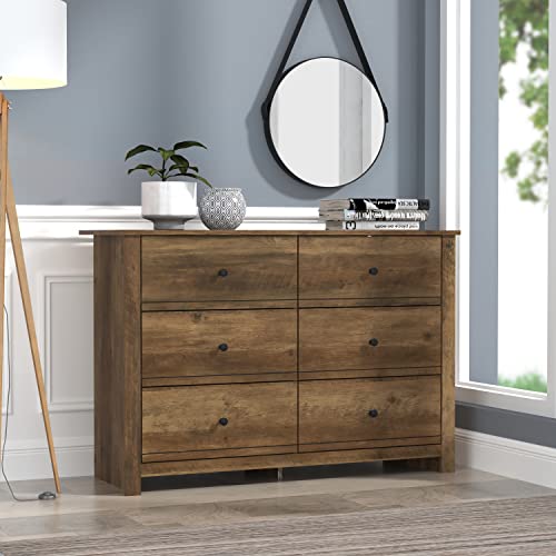 Galano Genoa 6 Drawer Dresser - Dressers - Dressers & Chest Of Drawers - Dresser For Bedroom - Dresser Organizer - Tall Dresser - Wood Dresser - Knotty Oak #TOP3