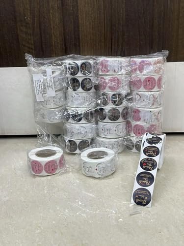Image of 1000pcs Watercolor Thank You Stickers, Round Thank You Adhesive Sticker for Small Business Wedding Supplies Packing Stickers Gift Wrap (2, Thank You for My Small Business)
