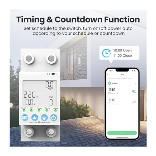 Disjoncteur intelligent contre la surconsommation avec compteur LCD 2P - 6