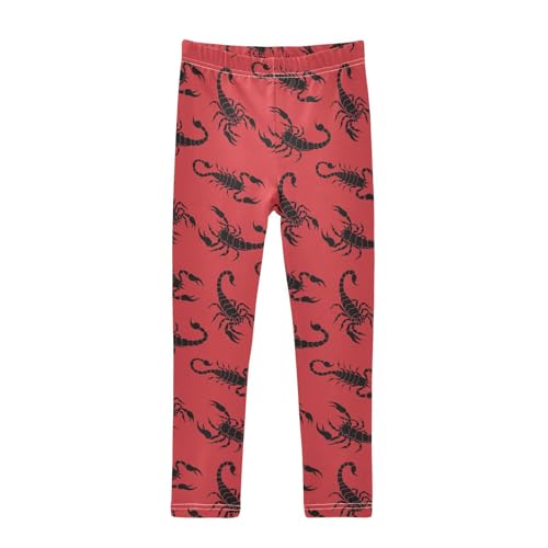 Girls Basic Leggings Baby Girls Pants Scorpions Red Soft Footless Stretchy Tights Pants 4-10Y