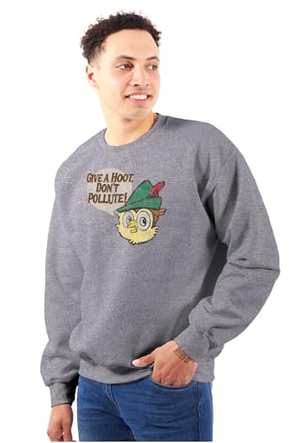 Brisco Brands Woodsy Owl Give a Hoot Cartoon Sweatshirt for Men or Women4