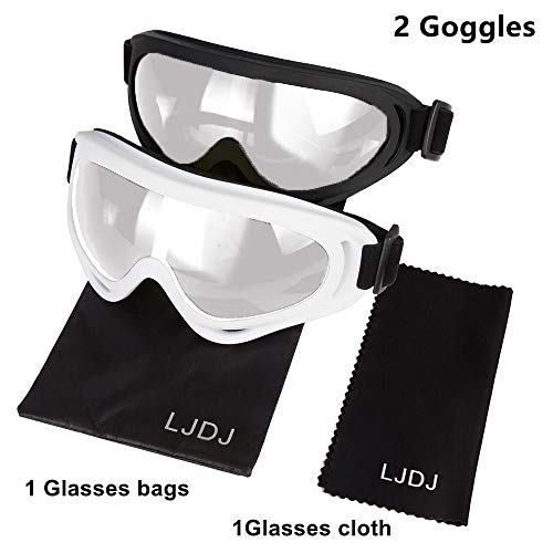 LJDJ Motorcycle Goggles - Glasses Set of 2 - Dirt Bike ATV Motocross Anti-UV Adjustable Riding Offroad Protective Combat Tactical Military Goggles for Men Women Kids Youth Adult - Thumbnail 6