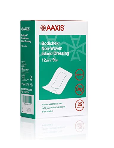 Bodichek Non-Woven Island Dressings 25 Pieces, 12 cm x 9 cm Size