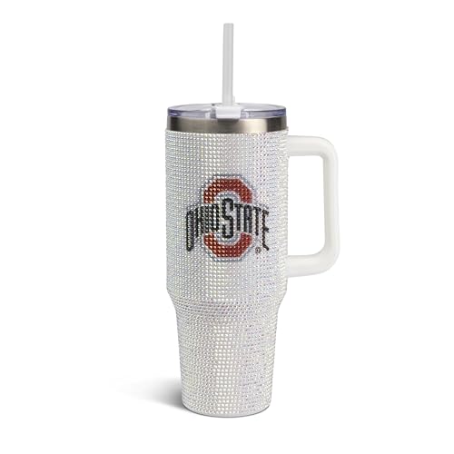 Image of The Memory Company Officially Licensed 40oz White Bling Game Day Tumbler, Ohio State University