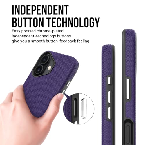Image of NOXO Ultra-Hybrid Triangle Back Case Cover for iPhone 17, | Shockproof Design | Camera Protection | Soft TPU & Rugged PC | Bumper Case Cover for iPhone 17, (Deep Purple)