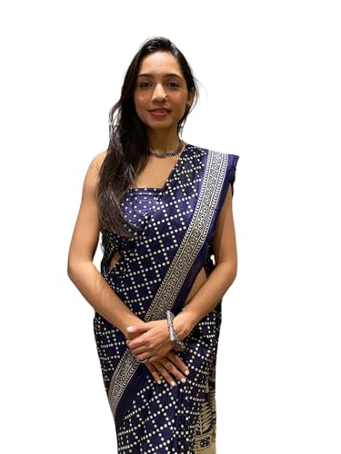 Sari en pur coton bleu Shiv Textiles, l'élégance indienne authentique pour femme
