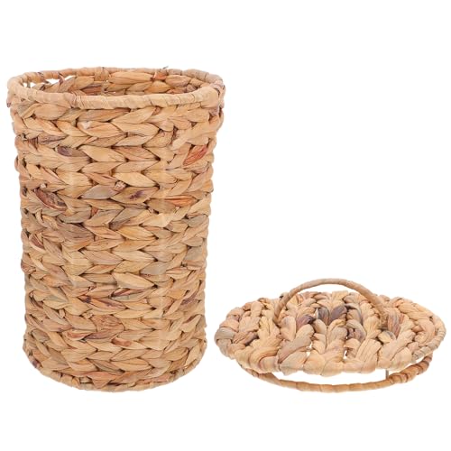 Poubelle en osier Healvian pour chambre et bureau au style rustique