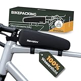 Rovativ® Bikepacking Oberrohrtasche [1,8 Liter] 100% Wasserdicht - Top Tube Bag - extra Fester Halt - Neuer Reißverschluss - für Gravelbike, Rennrad, MTB