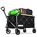 Produktbild SLIDBEAT XL Bollerwagen Faltbar, 120L Faltbarer Bollerwagen All Terrain Räder 120KG Bollerwagen mit Verstellbarem Griff, Klappbar aus Vier Richtungen Für Strand Garten Camping Shopping