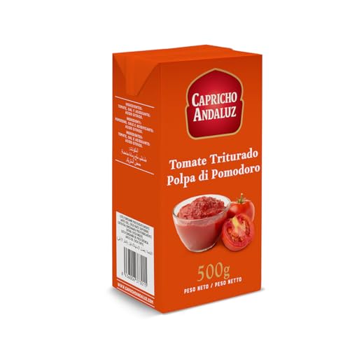 Tomate Triturado Natural HORECA Brik 500g - Sin Conservantes Tetrabrik Profesional Restaurante - Base Salsa Cocina Chef - Ingredientes Naturales Larga Conservación