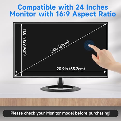 Image of 2 Pack 24 Inch Anti Glare Computer Screen Cover for 1080p Computer Monitors, Eye Protection Anti Scratch & Anti Glare Film for 24'' with (1920 x 1080) 16:9 Ratio Monitors