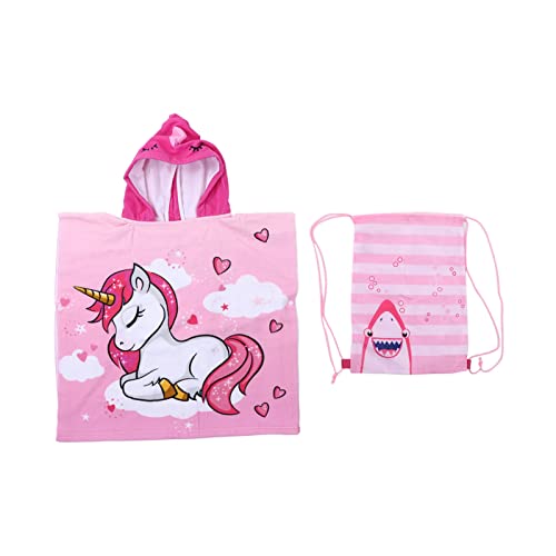 Toalla con capucha para jóvenes en colores brillantes ideal para piscina y playa