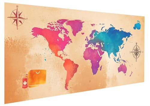 Paesaggio Dipingi con i Numeri Adulti, Mappa Dipingere Con I Numeri, Hobby Creativi Passatempo Pittura Con i Numeri Adulti con Vernici e Pennelli, per Decorazioni Parete Casa Regalo 60x120 cm W-4010