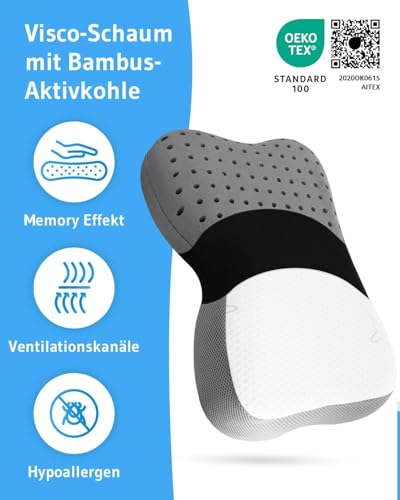 Nackenkissen Re-Charge Intense, Ergonomisches HWS Seitenschläfer-Kissen, Hochwertiger Memory-Foam...