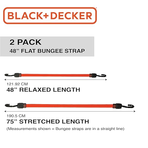 Image of BLACK+DECKER 48 inch Flat Bungee Straps, 2-Pack