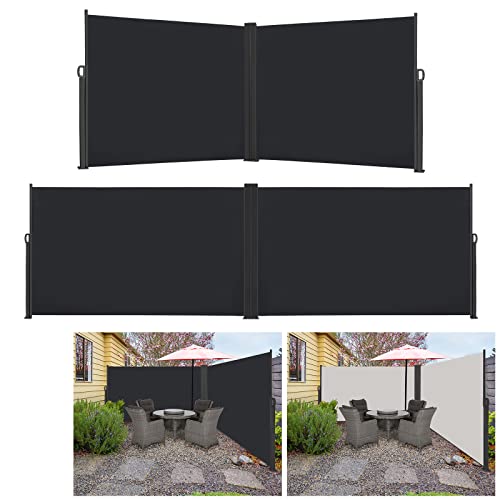 HENGMEI Doppelseitenmarkise Seitenmarkise Ausziehbar Markisen Sonnenschutz...