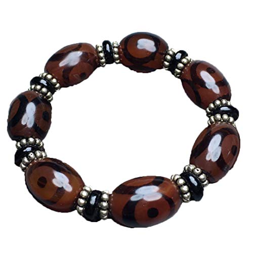 Perles Dzi à Trois Yeux en agate calcédoine pour votre séance de méditation