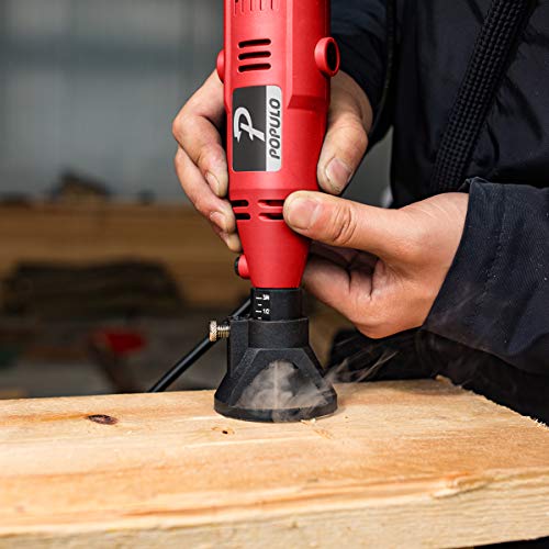    Populo High Performance Rotary Tool Kit with 107 Accessories, 3 Attachments, Variable Speed, Flex Shaft and Universal Collet for Abrasive, Polish, Cutting, Engraving, Drilling and Crafting DIY Project