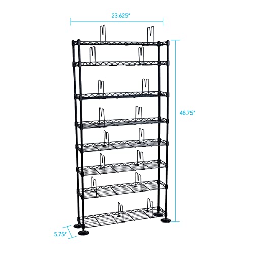 Maxsteel 8 Tier Steel Wire Shelving for 440 CD/228 DVD/264 BluRay/Games Media Black