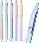 Four Candies Stylos de gel, 5 Pcs 0.7mm Quick Dry Black Enk Pen Fine Point Smooth Writing Stylo unique, Office Home School Fournitures Essentiels Fun Jolis stylos mignons Cadeaux pour les filles femmes (Gradient)