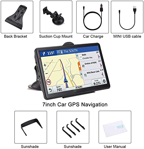 GPS Navigation for Car, Latest 2022 Map 7 inch Touch Screen Car GPS 256-8GB, Voice Turn Direction Guidance, Support Speed and Red Light Warning, Pre-Installed North America Lifetime map Free Update… - Thumbnail 7
