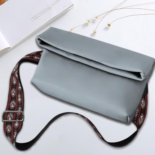 Image of Adjustable Purse Strap for Women, Crossbody Wide Handbag Strap Replacement, Sturdy Bag Strap with Silver Hardware