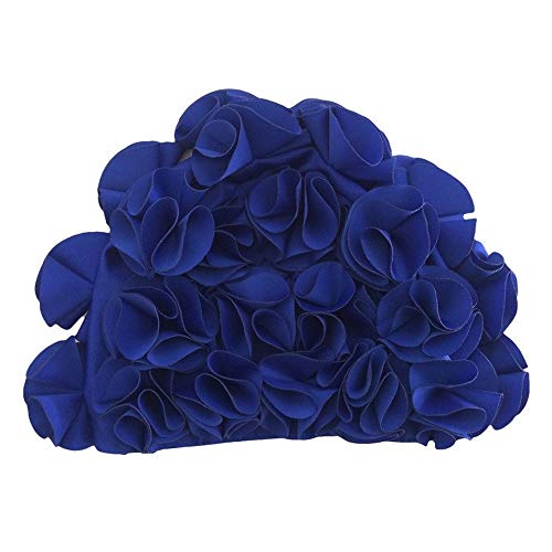 Uteruik Gorro de natación con pétalo Floral Estilo Retro Gorro de baño para Mujer, 1 Pieza (#B) Cover