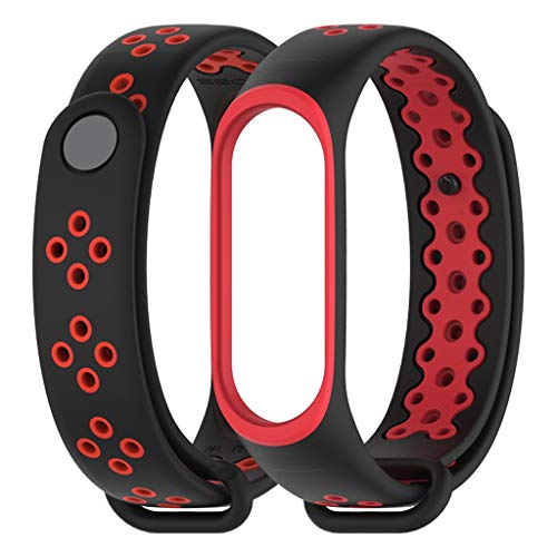 Pulseira Extra para Xiaomi MI Band 4, Preta com Vermelha Nike