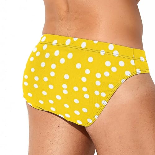 Yellow Polka-Dots Men's Swim Trunks Briefs Swimsuit Swimwear Bathing for Underwear Beach4