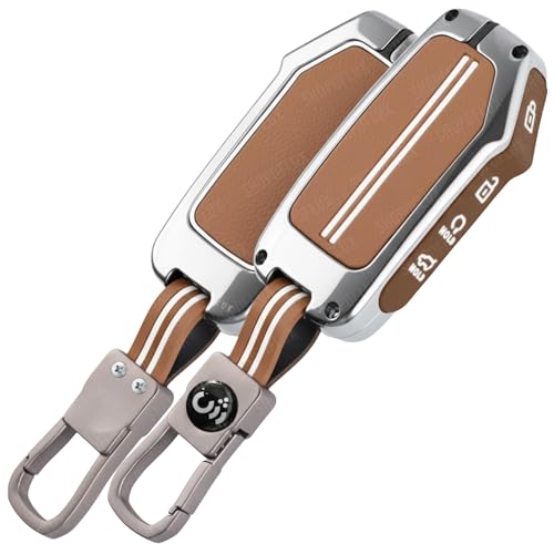 Image of SHOPOFLUX Metal Key Cover Compatible with Kia Seltos 2024 2023 Facelift HTX | Carens Clavis X Line | Sonet Facelift 4 Button Smart Key