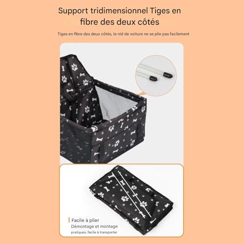 Siège auto pour chien pliable et imperméable pour conduite urbaine - 8