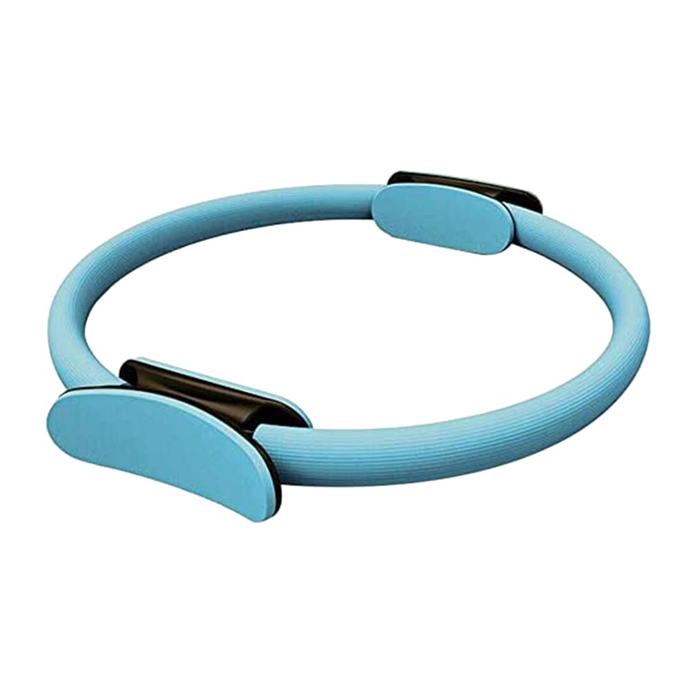 Pilates Ring, 38cm Resistance Circle with Side Mounted Handles, Lightweight Toning Tool for Core Strength, Legs, Arms, and Full Body Workouts (Blue)