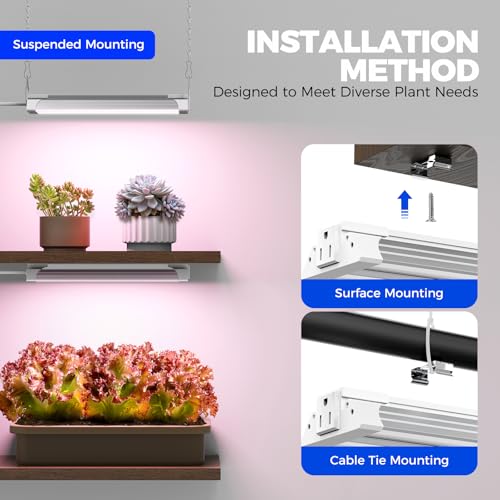 Image of Barrina TX18 1FT LED Grow Light, 18W(90W Equivalent), High PPFD, Super Bright, Full Spectrum Hanging Grow Light from Seedling to Flowering, Vegetables with On /Off Switch, Linkable, 1 Pack