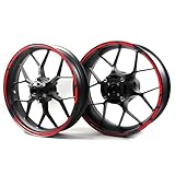 Arashi Red Wheel Rim Strips Tape Stickers Decals Designed for All 17' Motorcycle or Car CBR1000RR CBR600RR GSXR 600 750 1000 1300 Hayabusa GSX-S750 Ninja ZX10R ZX6R 250R 300 400 Z650 Z900 YZF R1 R3 R6