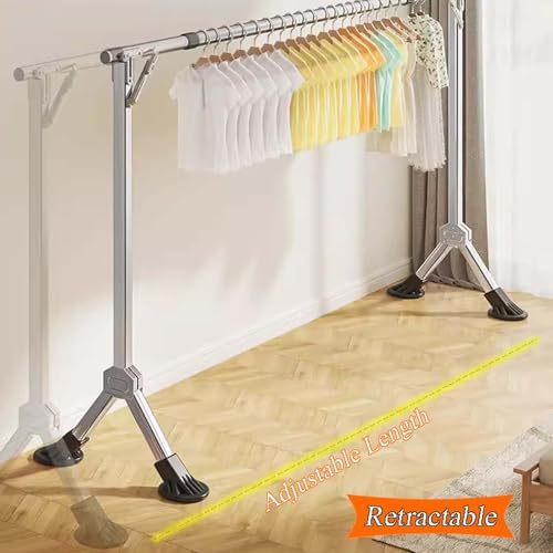 Clothes Drying Rack Folding Indoor, Space Saving Laundry Drying Rack, Stainless Steel Garment Rack Adjustable, Heavy Duty Clothesline, for Clothes, Towels, Linens