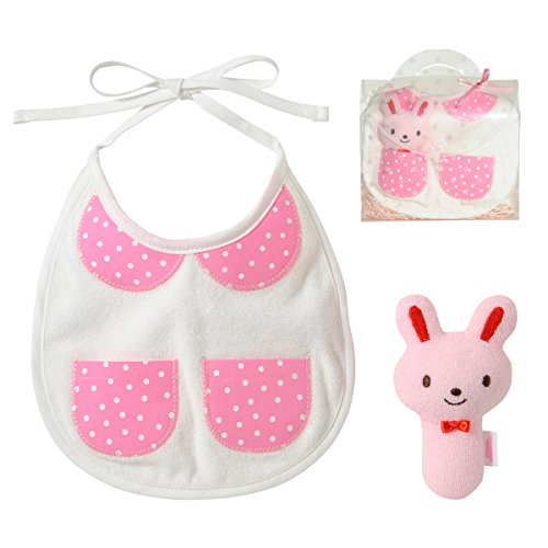 MIKIHOUSE くまちゃん うさちゃん スタイセット 44-2902-564 ピンク